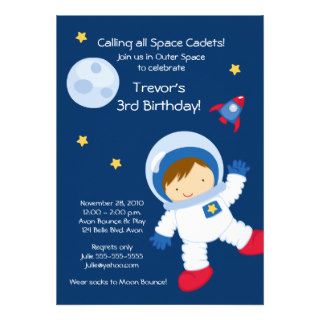 Astronaut OUTER SPACE Birthday Invitation