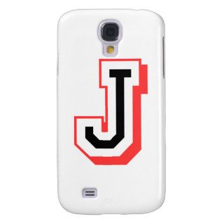 Red and Black Letter J Galaxy S4 Covers