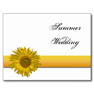 Sunflower Stripe Summer Wedding Announcement Post Card