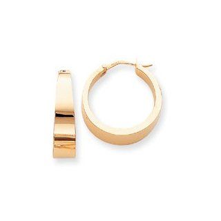 14k Polished 6.5mm Tapered Tube Hoop Earrings   Measures 26x26mm   JewelryWeb Jewelry