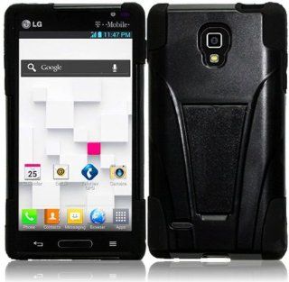 LG Optimus L9 P769 MS769 ( Metro PCS , T Mobile ) Phone Case Accessory Charming Black Dual Protection Impact Hybrid Cover with Free Gift Aplus Pouch Cell Phones & Accessories