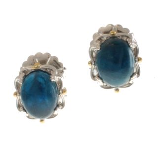 Michael Valitutti 18k Gold over Silver Blue Apatite Earrings Michael Valitutti Gemstone Earrings