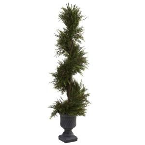 Nearly Natural 45 in. Indoor/Outdoor Mini Pine Spiral with Urn 5367