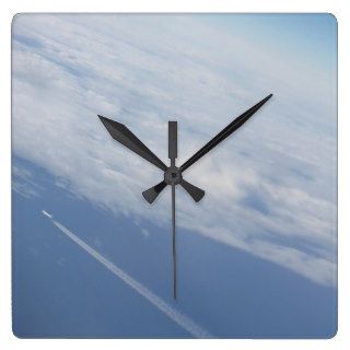 Chasing an Airplane in the Sky Square Wallclock