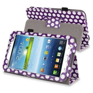 BasAcc Purple/ White Stand Leather Case for Samsung Galaxy Tab 3 7.0 BasAcc Tablet PC Accessories