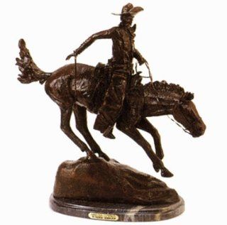 "Arizona Cowboy" Solid Bronze Statue Handmade Sculpture By Frederic Remington Regular Size 23 Inches High   Executive Gifts Bronzes