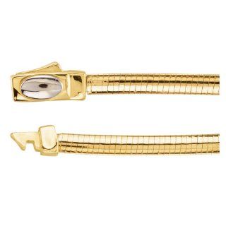 14K Yellow Or 14K White 3mm Two Tone Reversible Omega 18" Chain 18 INCHES Polished Jewelry