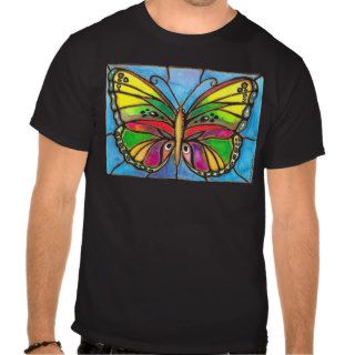 Beautiful Stained Glass Butterfly Watercolor Art Shirts