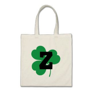 St Patrick Letter Z Alphabet Tote Bags