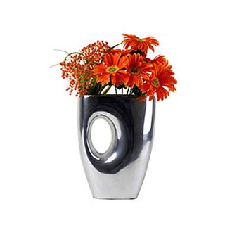 Pinched Aluminum Vase Vases