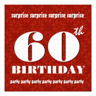 60th SURPRISE Birthday Party Red Stars Template Invite