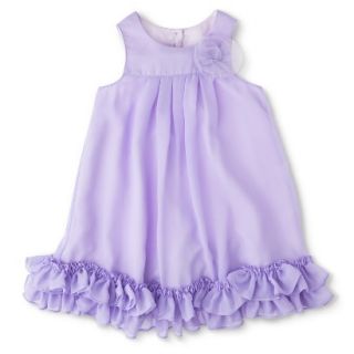 Cherokee Infant Toddler Girls Sleeveless Ruffle Bottom Empire Dress   Lilac 3T