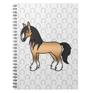 Buckskin Cartoon Gypsy Vanner Shire Horse Journals
