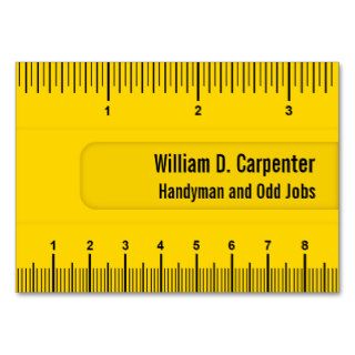 Yellow Ruler or Rule Technical Business Card
