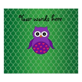 Cute purple owl poster