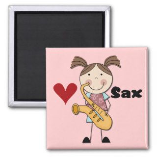 Female Saxophone Player Tshirts and Gifts Fridge Magnet