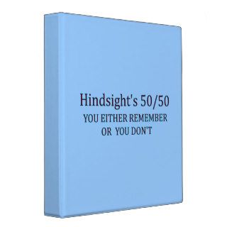 Hindsight's 50/50 You Either Remember Or You Don't Vinyl Binder