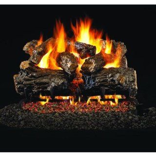 Peterson Real Fyre 18 inch Burnt Rustic Oak Log Set With Vented Natural Gas Ansi Certified G46 Burner   Manual Safety Pilot   Safety Pilot Kits