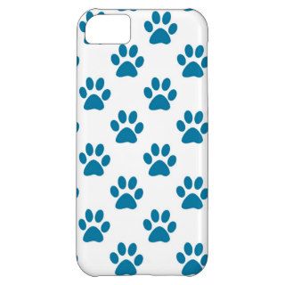 Blue puppy paw prints pattern cover for iPhone 5C