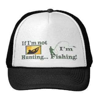 Funny Angler Hunter If Im Not Hunting Im Fishing Mesh Hats