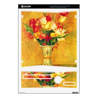 Tulips in a Vase by Pierre Renoir Decals For The Xbox 360 S