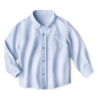 Cherokee Toddler Boys School Uniform Long Sleeve Oxford Shirt   Powder Blue 3T