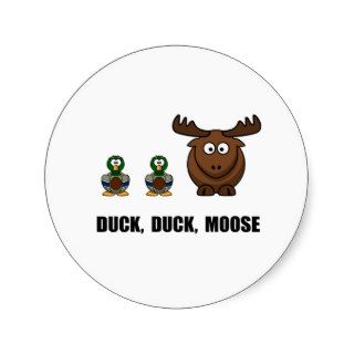 Duck Duck Moose Round Stickers
