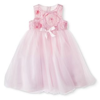 Cherokee Infant Toddler Girls Sleeveless Rosette Empire Dress   Dazzle Pink 5T
