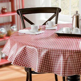 Gingham Oilcloth Tablecloth 60" Round   Improvements Dinnerware Sets Kitchen & Dining