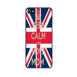 Keep Calm and Love Mom BLACK HARD PLASTIC CASE For iPhone 5   Ships From California, USA Cell Phones & Accessories