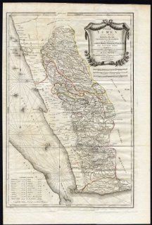 Antique Map ARABIAN GULF SUEZ YEMEN ADEN Niebuhr De Huyser 1774   Etchings Prints