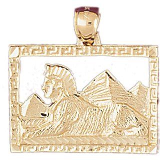 14K Yellow Gold Egyptian Pendant Jewelry
