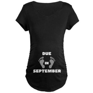  Due In September Maternity Dark T Shirt (belly)