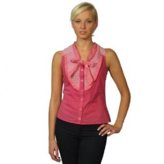 599fashion Sleeveless button down sailor style top w/decorative front tie bow  id.22810 Large