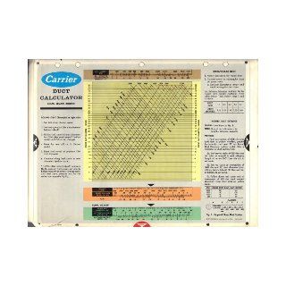Carrier Duct Calculator (Static Regain Method and Equal Friction Method, Form No. 599 921) Carrier Books