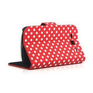 HJX i9300 S3 Red Polka Dots Pattern PU Leather Wallet Card Pouch Cover Case with Stand for Samsung Galaxy i9300 S3 III + Gift 1pcs Insect Mosquito Repellent Wrist Bands bracelet Cell Phones & Accessories