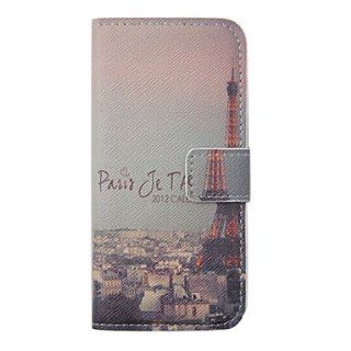 Eiffel Tower Pattern Leather Full Body Case for iPhone 5/5S  Cell Phone Carrying Cases  Sports & Outdoors