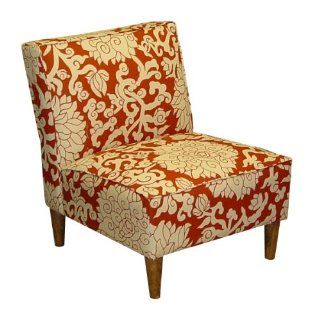 Skyline Furniture District 312 Armless Chair with Cone Leg in Athens Bittersweet Fabric   Headboards