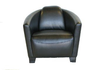 Black Futura Leather Barrel Club Armchair   Futura Leather Furniture
