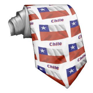 Chile Waving Flag with Name Neckties