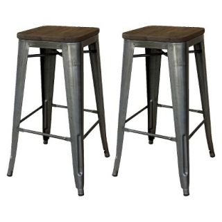 Counter Stool Threshold Hampden 24 Metal Industrial Couterstool with Wood Top