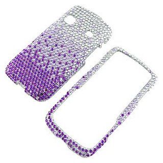 Rhinestones Protector Case for Samsung Replenish SPH M580, Waterfall Purple Full Diamond Cell Phones & Accessories