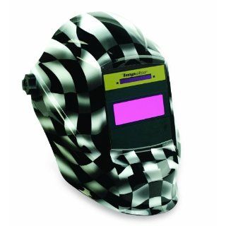 Sellstrom 41200WC 602 Winners Circle Graphic Trident Welding Helmet with ImpulseXVA X Tended Viewing Area Variable Shade 9 13 Auto Darkening Filter