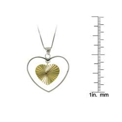 Two tone Double Heart Necklace Moise Sterling Silver Necklaces