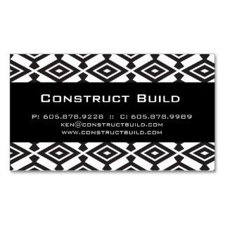 Geometric Aztec Business Card Navajo Pattern BW