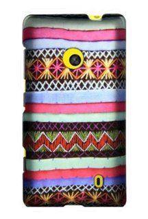 Graphic Rubberized Shield Hard Case for Nokia Lumia 521   Colorful Indian Pattern (Package include a HandHelditems Sketch Stylus Pen) Cell Phones & Accessories