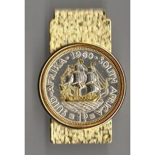 South African Penny "Sailing Ship" Two Tone Coin Hinge Money Clip at  Mens Clothing store