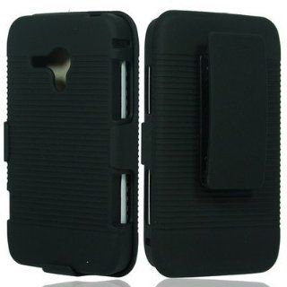 For Samsung Galaxy RUSH M830 Hard Back Case + Holster Belt Clip with Stand Black 