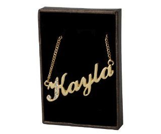 Name Necklaces Kayla   Personalized Necklace Gold Plated 18K, Belcher Chain, 2mm Thick Zacria Jewelry
