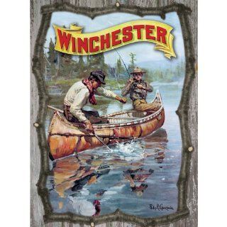 Rockin W Brand Fisherman In Canoe 3D Twig Sign  Hunting Signs  Sports & Outdoors